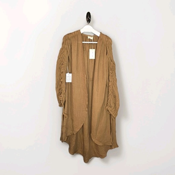 Joyfolie Sweaters - NWT Brandy Joy Joyfolie Camel Brown Flowy Prairie Kimono Duster Lg Cardigan